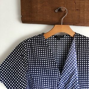 COS Check Fade Button Panel Blouse